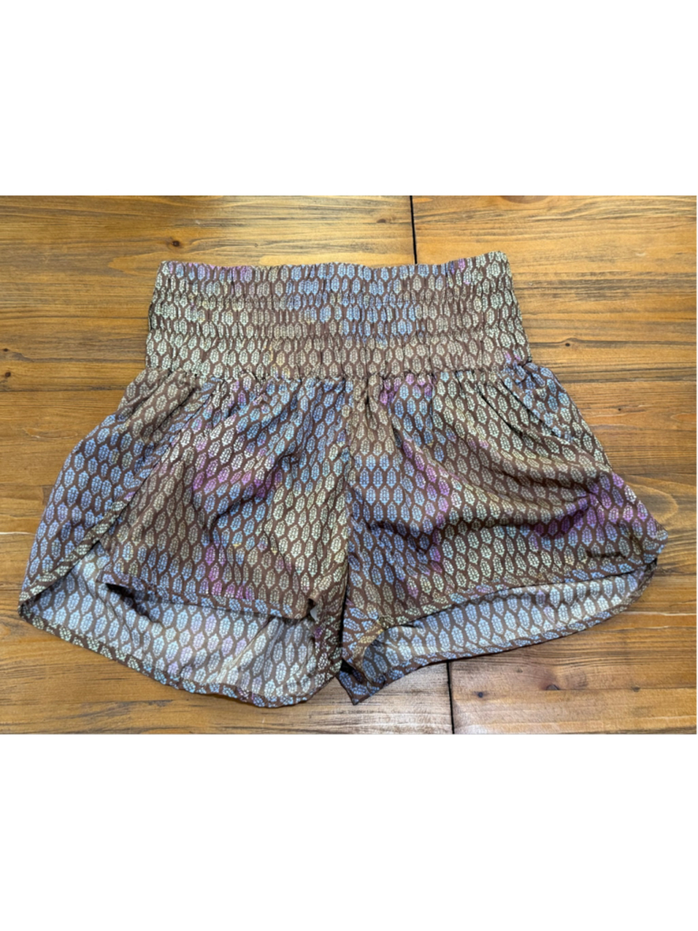Free People Movement High Waist Shorts Size S Brown Blue